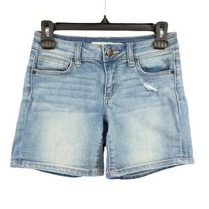 Joes Denim Low Rise Distressed Medium Wash Blue Shorts Womens 12